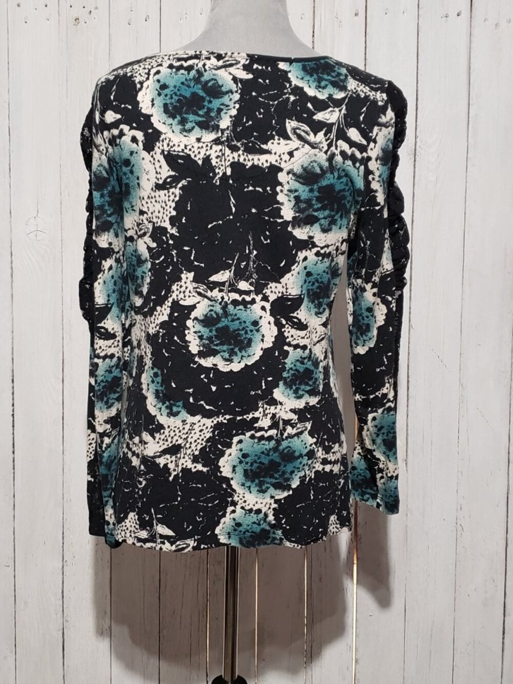 Elle Moody Floral Lace Top Size L Whimsigoth Boho Fairy Grunge Indie Knit Goblin - Picture 5 of 8